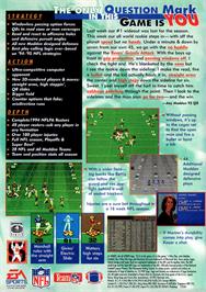 Box back cover for Madden NFL '95 on the Sega Genesis.