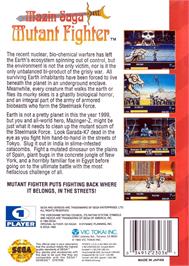 Box back cover for Mazin Wars on the Sega Genesis.