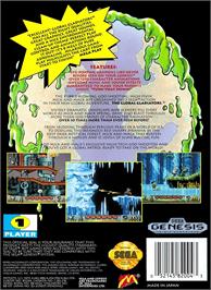 Box back cover for Mick And Mack As The Global Gladiators on the Sega Genesis.