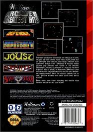 Box back cover for Midway Presents Arcade's Greatest Hits on the Sega Genesis.