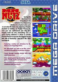 Box back cover for Mr. Nutz 2 on the Sega Genesis.