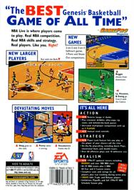 Box back cover for NBA Live '97 on the Sega Genesis.