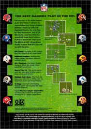 Box back cover for NFL Sports Talk Football '93 Starring Joe Montana on the Sega Genesis.
