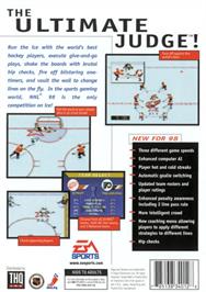 Box back cover for NHL '98 on the Sega Genesis.