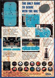 Box back cover for NHL Hockey on the Sega Genesis.