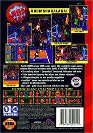Box back cover for Nba Jam on the Sega Genesis.