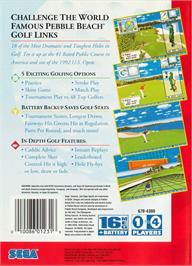 Box back cover for New 3d Golf Simulation - Pebble Beach No Hatou on the Sega Genesis.