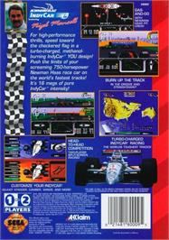 Box back cover for Newman-Haas IndyCar Featuring Nigel Mansell on the Sega Genesis.