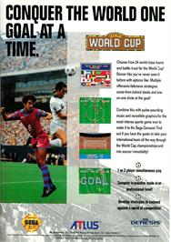 Box back cover for Nintendo World Cup on the Sega Genesis.