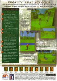 Box back cover for PGA Tour '96 on the Sega Genesis.