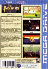 Box back cover for Pagemaster, The on the Sega Genesis.