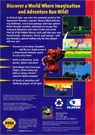 Box back cover for Pagemaster, The on the Sega Genesis.