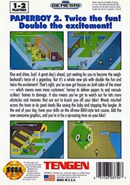 Box back cover for Paperboy 2 on the Sega Genesis.