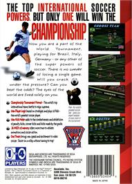 Box back cover for Pele 2 - World Tournament Soccer on the Sega Genesis.