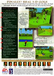 Box back cover for Pga Tour 96 on the Sega Genesis.
