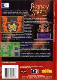 Box back cover for Phantasy Star 2 on the Sega Genesis.