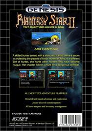 Box back cover for Phantasy Star 2 - Amia's Adventure on the Sega Genesis.