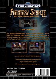 Box back cover for Phantasy Star 2 - Kinds's Adventure on the Sega Genesis.