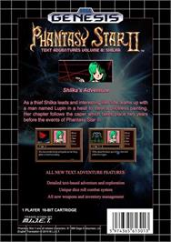 Box back cover for Phantasy Star 2 - Shilka's Adventure on the Sega Genesis.