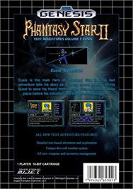 Box back cover for Phantasy Star 2 - Yushis's Adventure on the Sega Genesis.