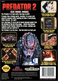 Box back cover for Predator 2 on the Sega Genesis.