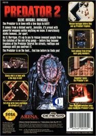 Box back cover for Predator 2 on the Sega Genesis.