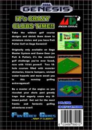 Box back cover for Putter Golf on the Sega Genesis.