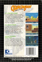 Box back cover for Quackshot Starring Donald Duck on the Sega Genesis.
