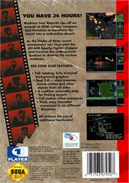 Box back cover for Red Zone on the Sega Genesis.