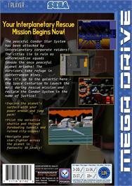 Box back cover for Resq on the Sega Genesis.