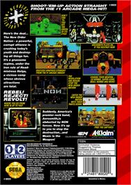 Box back cover for Revolution X on the Sega Genesis.