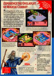 Box back cover for Rings of Power on the Sega Genesis.