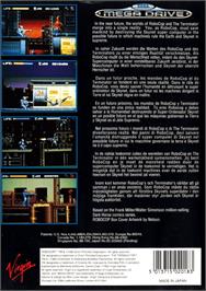 Box back cover for Robocop vs. the Terminator on the Sega Genesis.