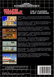 Box back cover for Rolling Thunder 2 on the Sega Genesis.