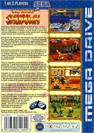 Box back cover for Samurai Shodown / Samurai Spirits on the Sega Genesis.