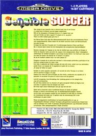 Box back cover for Sensible Soccer: European Champions: 92/93 Edition on the Sega Genesis.