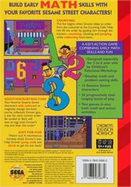 Box back cover for Sesame Street Counting Cafe on the Sega Genesis.