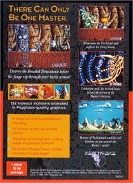Box back cover for Shadow Of The Beast on the Sega Genesis.