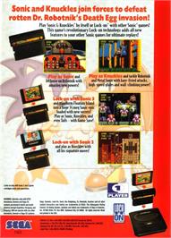 Box back cover for Sonic And Knuckles on the Sega Genesis.