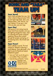 Box back cover for Sonic The Hedgehog 2 on the Sega Genesis.