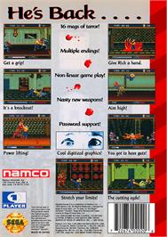 Box back cover for Splatter House 3 on the Sega Genesis.
