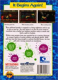 Box back cover for Splatterhouse 2 on the Sega Genesis.