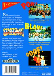 Box back cover for Street Smart on the Sega Genesis.
