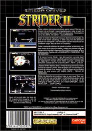 Box back cover for Strider 2 on the Sega Genesis.