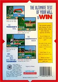 Box back cover for Summer Challenge on the Sega Genesis.