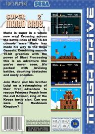 Box back cover for Super Mario Bros. 2 1998 on the Sega Genesis.