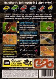 Box back cover for Super Skidmarks on the Sega Genesis.