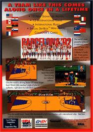 Box back cover for Team USA Basketball on the Sega Genesis.