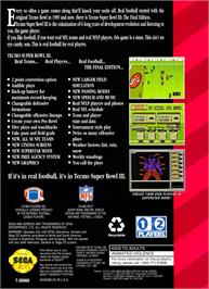 Box back cover for Tecmo Super Bowl 3 - Final Edition on the Sega Genesis.