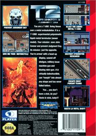 Box back cover for Terminator 2 - Judgment Day on the Sega Genesis.